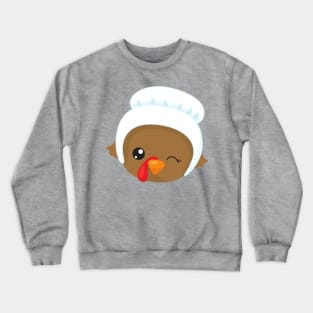 Thanksgiving Turkey, Brown Turkey, Pilgrim Bonnet Crewneck Sweatshirt